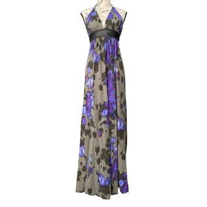 Firetrap Bellamy Maxi Dress in Elegant Color of Purple and Brown Size Medium
